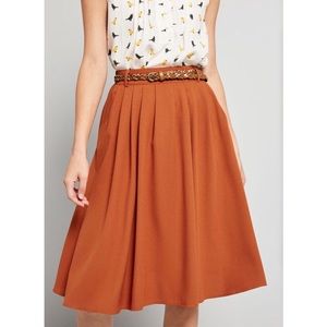 ModCloth Breathtaking Tiger Lilies Midi Skirt